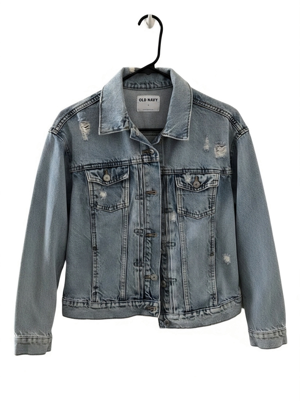 Old Navy Light Wash Distressed Denim Jacket
